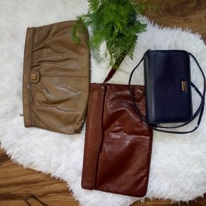 Set of 3 Vintage Leather Purses
